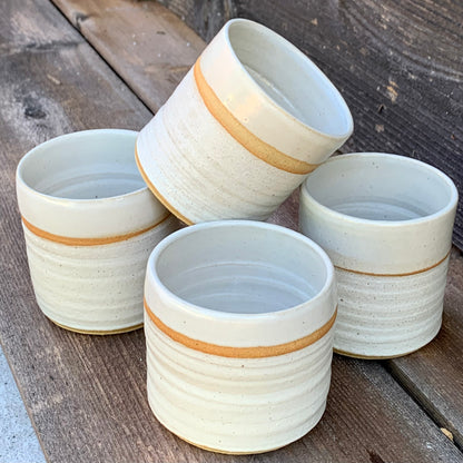 White Stoneware Latte Cup